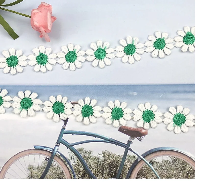lace Ribbon Embroidery lace DIY handmade small daisy 5 Yards/2.5cm