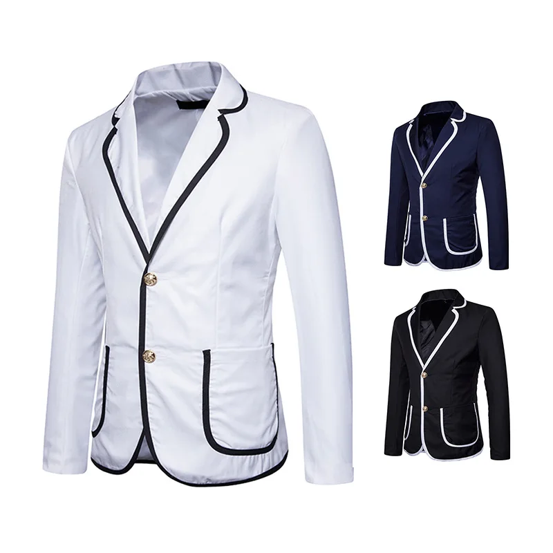 

2018 Spring New Style Fashion Campus MEN'S Wear Two-Button Matching Color Casual Korean-style Small Suit Coat Jacket X320