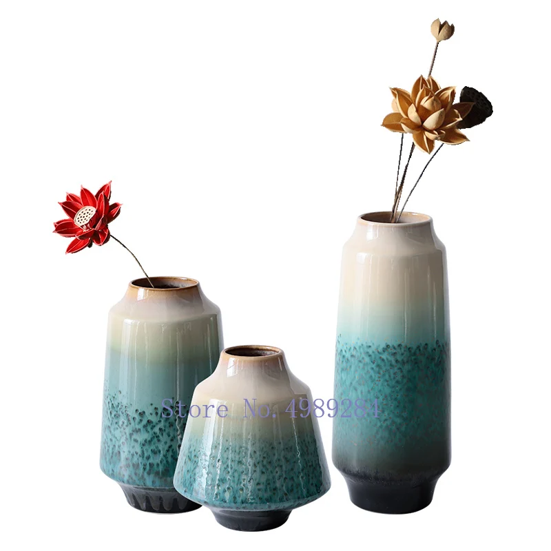 Creative modern Nordic ceramics Retro vase Flower arrangement accessories Decorative ornaments Home living room desktop