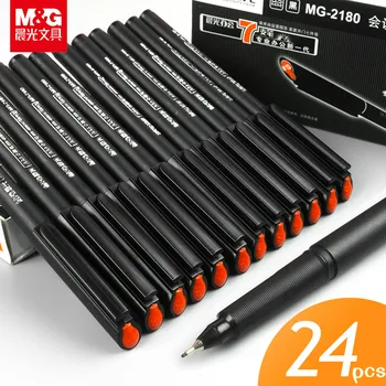 

12 / 24 PCS M&G MG-2180 Signing Pen 0.5mm Fine Line Pen Black Red Blue Fiber Pen Chinese Famous Brand