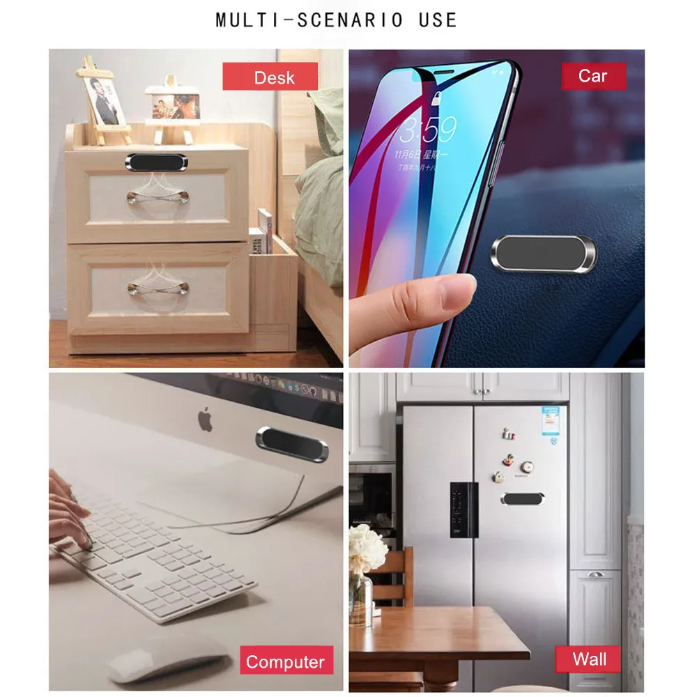 Мини в форме полосы магнитный автомобильный держатель телефона для iphone 11 pro max samsung S9 S10 Xiaomi подставка для телефона стол Кухня настенный телефон крепление