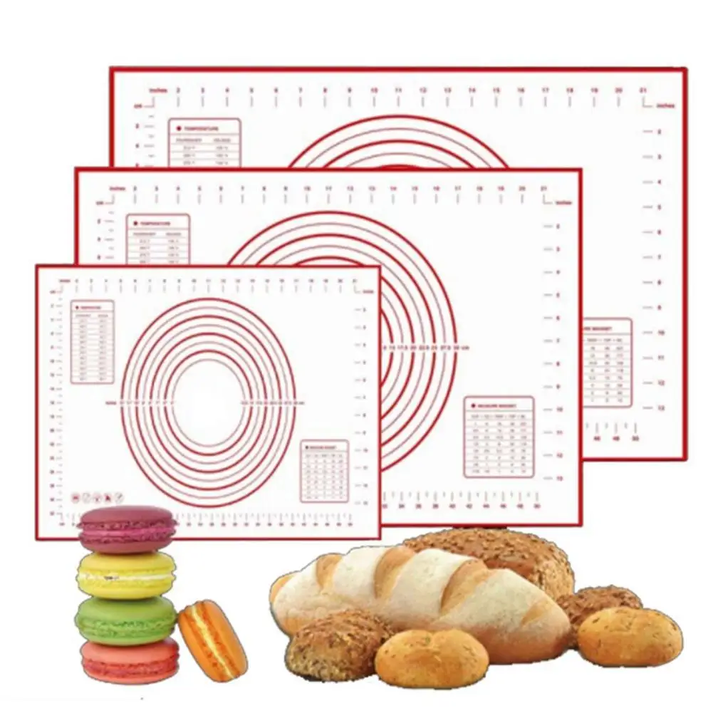 

Custom Thickening Silicone Baking Mat With Scale Rolling Dough Pad Kneading Dough Mat Non Stick Pastry Oven Liner Bakeware