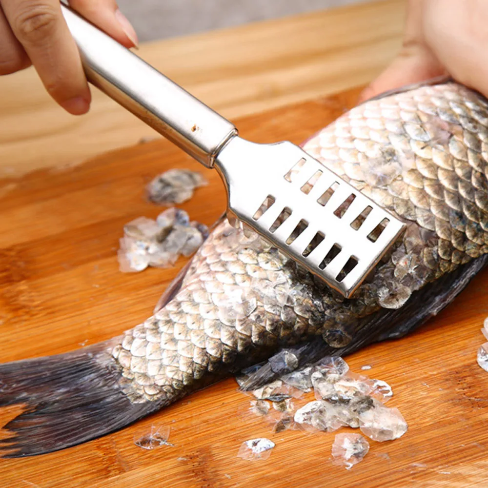 Stainless Steel Fast Cleaning Fish Scale Peeler Seafood Crackers Picks Scaler Scraper Skin Remover Tools Dropshipping | Дом и сад