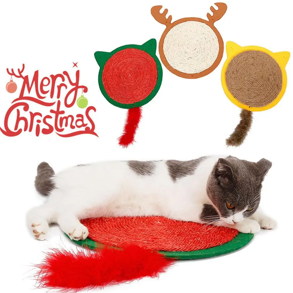 

Merry Christmas Cute Cat Pet Scratching Board Toy Cat Litter Mat For Kittens Cat Scratching Pet Scratching Toys