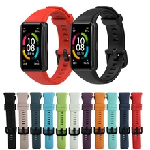 

Replacement Sport Silicone Watch Band Wrist Strap Adjustable Watchbands for Huawei band 6 honor band 6 Watch