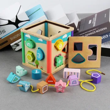 

Child Building Blocks Wooden Toys Multifunction Intelligence Box Baby Shape Cognitive Matching Kids Early Education Blocks Toys