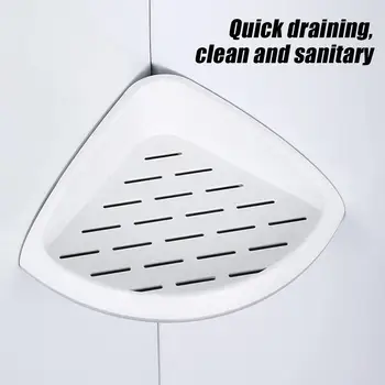 

Triangular Corner Drain Shelves Bathroom Storage Rack Bathroom Punch-Free Powerful Wall-Mounted Wash Shelf