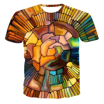 

2020 summer unisex tops factory direct sales hot models colorful geometric mosaic series 3dT-shirt