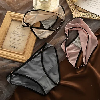 

2020 Fashion Retro Mesh Sexy Panties Cotton Antibacterial Panties Women Transparent Hollow Temptation Low Waist Briefs