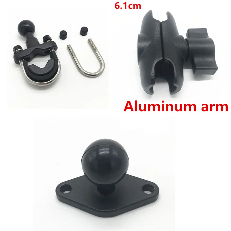 aluminum arm kit Крепление на руль с цинковым покрытием u-образное основание для Garmin Rino 520, 520HCx, 530 и 530HCx,(черный) для Крепления Ram - Название цвета: aluminum arm kit