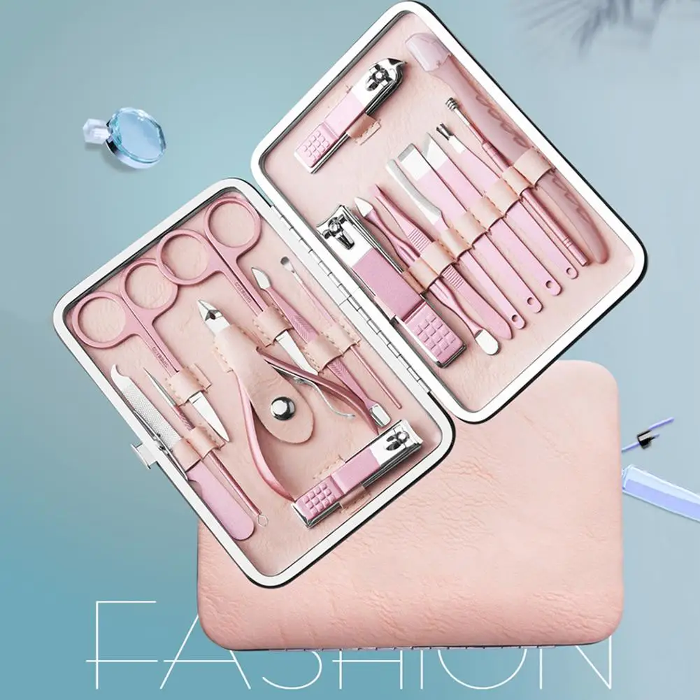 

18/15/13/10Pcs Steel Nail Clipper Cutter File Ear Pick Manicure Pedicure Tools