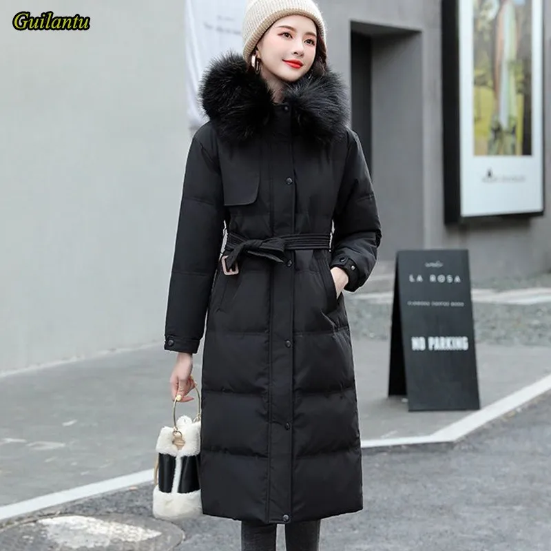 

Guilantu Winter Long Parka Women Clothing Thick Warm Down Cotton Padded Jacket Female Outwear Plus Size Slim Fur Hooded Coat