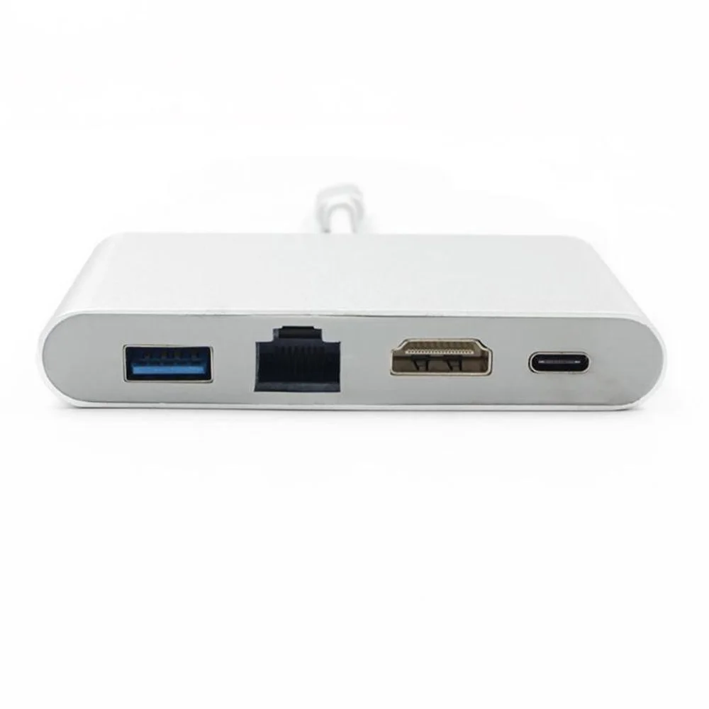 USB-C-4 K HDMI RJ45 Gigabit Ethernet USB 3,1 type C порт 4 в 1 концентратор адаптер абсолютно и высокое качество