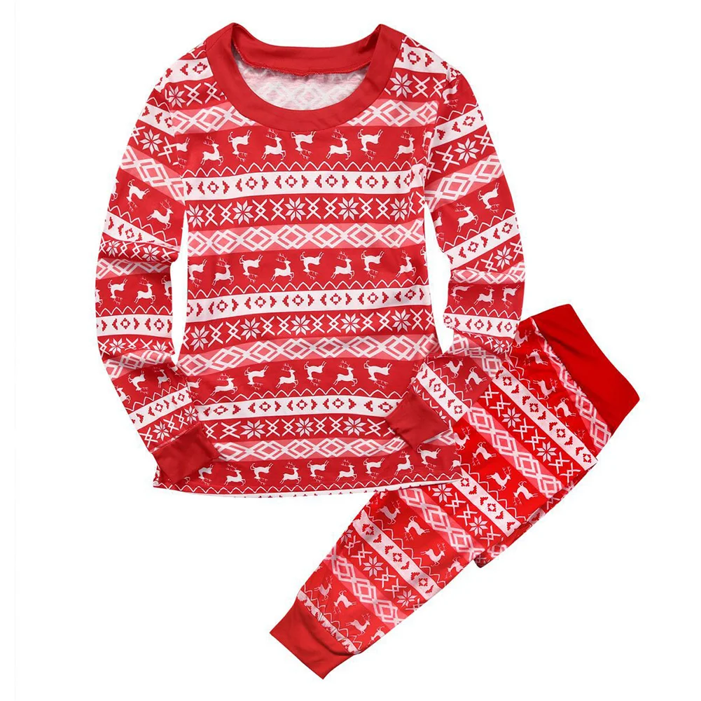 

Printed Holiday Gift Baby Two-pieces Cotton Blend Nightwear Adult Kids Home Family Pajamas Set Autumn Long Sleeve Christmas