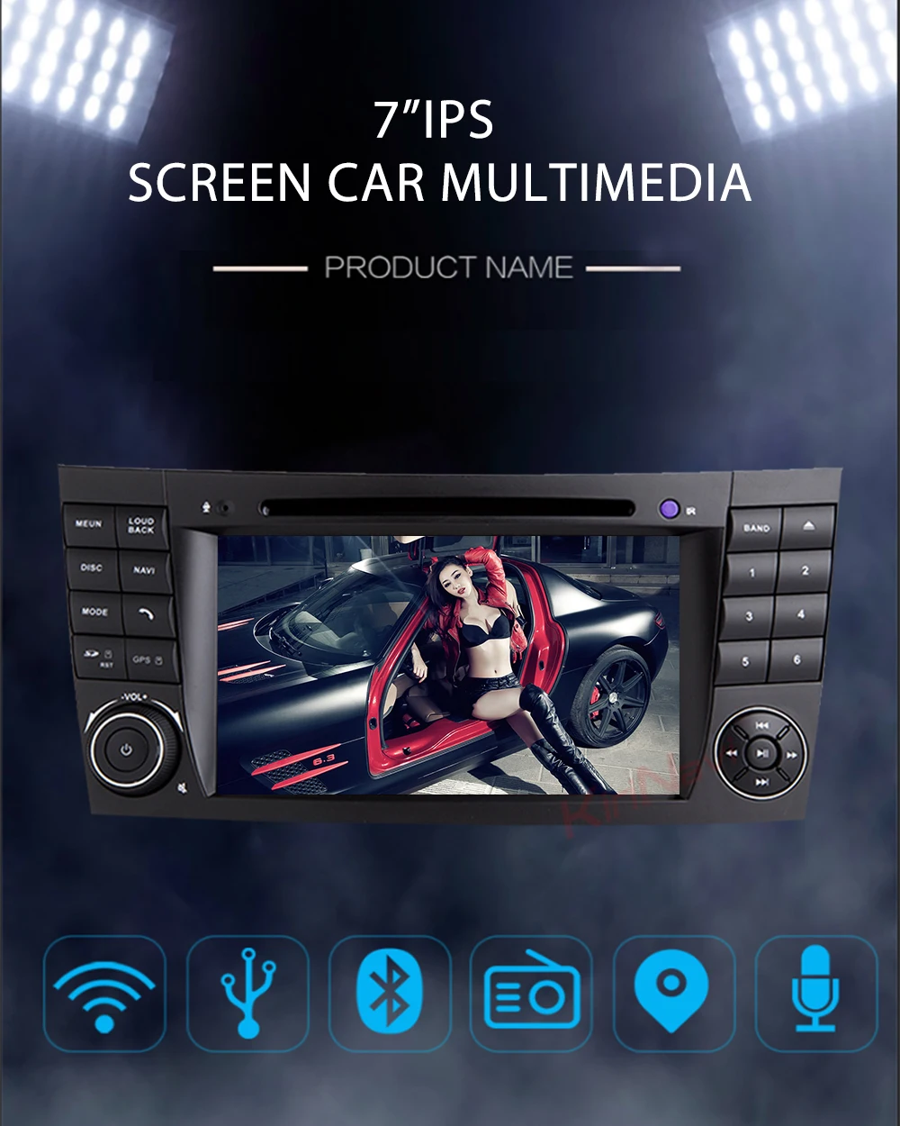 KiriNavi сенсорный экран 7 ''Android 9,0 Автомагнитола для Mercedes Benz W211 E200 E220 E300 E350 E240 E270 E280 CLS KLASSE 2002-2008
