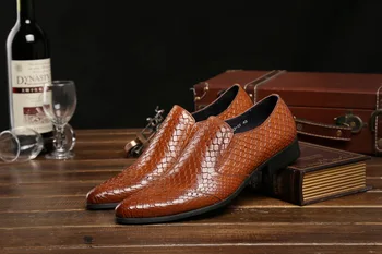 

Fashion Business Formal Wear Black Oxfords Scale Pattern Flower Type Genuine Leather Series Versatile da fang kuan