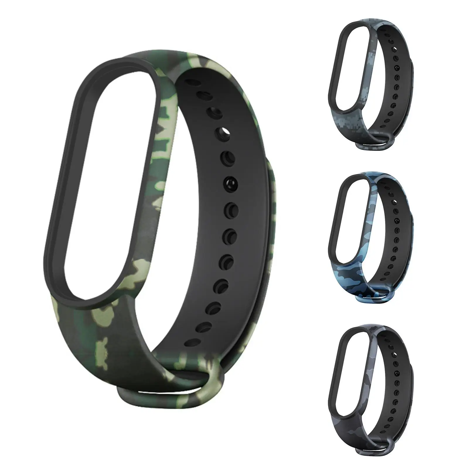 

HOT SALESï¼ï¼ï¼New Arrival Camouflage Silicone Waterproof Watchband Wristband for Mi Band 5 Smart Bracelet