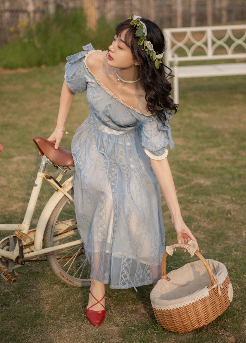 Ordifree Лолита летние женские длинные вечерние платья винтажное платье с открытыми плечами соблазнительный кружевной вязаный Тюль Макси платье