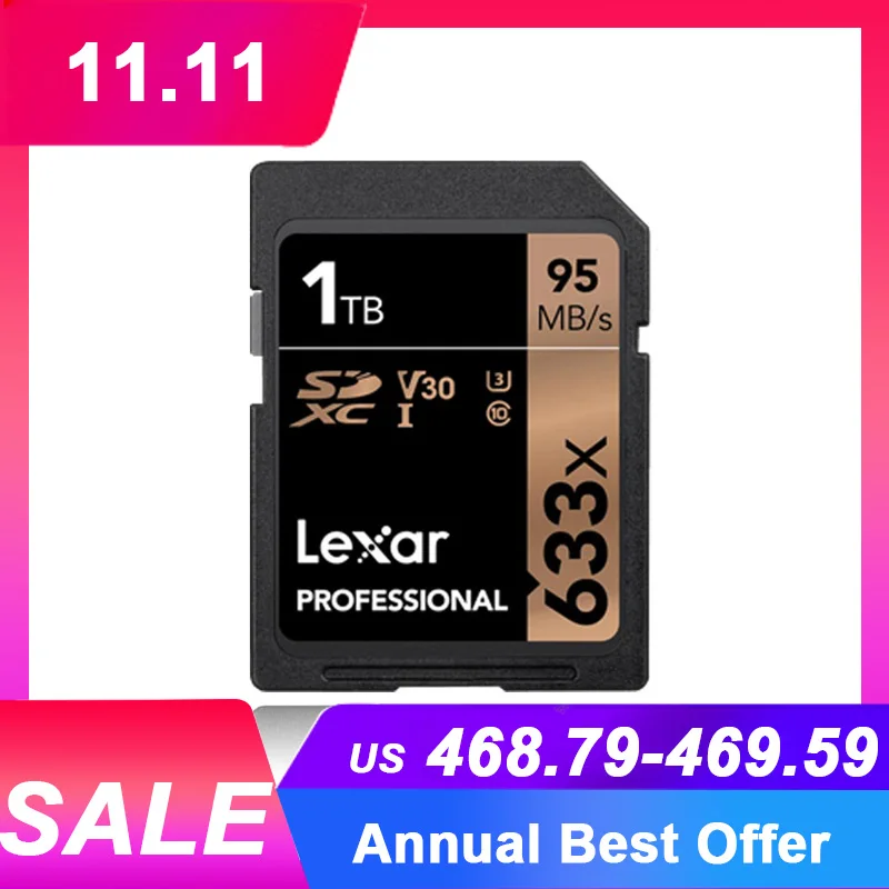 Lexar флешка флешки sd-карта картао де memoria SDXC 1 ТБ 95 м/с карт sd карты U3 1 ТБ карты памяти Class 10 для 1080 p 3D 4 K видео Камера карты