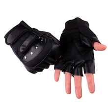 Для мужчин мягкий овечий кожи для вождения мотоцикла Байкер теплые, без пальцев перчатки Лидер продаж модный стиль прохладный черный цвет перчатки для Для мужчин