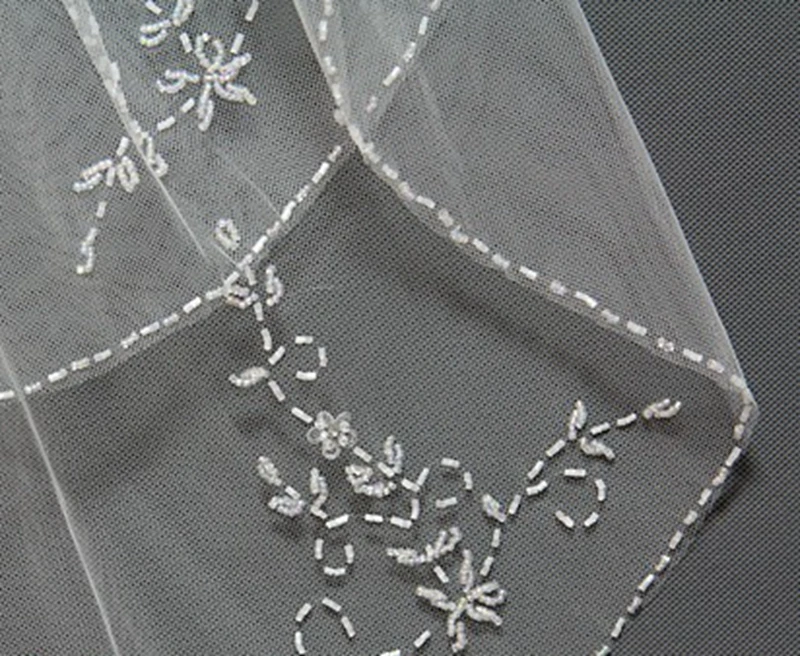 Простые короткие тюлевые Свадебные вуали с расческой ручной работы из бисера белая слоновая кость для новобрачных вуаль для невесты