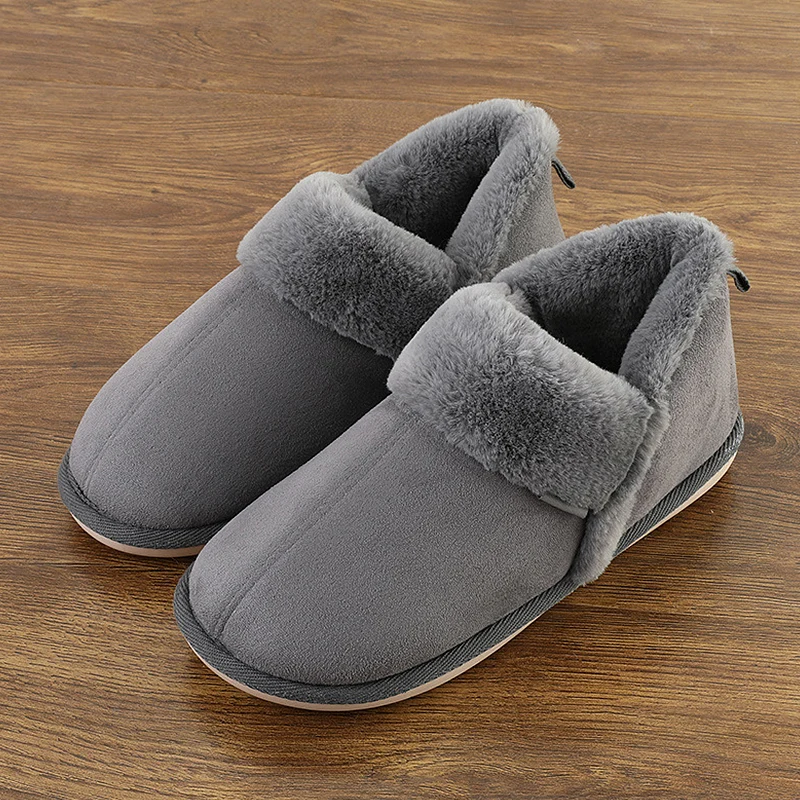 

Slippers for Men Winter Large Size Fur Slippers Warm Velvet Plush Slippers Men Soft Home Indoor Slippers Non Slip Designer Shoes