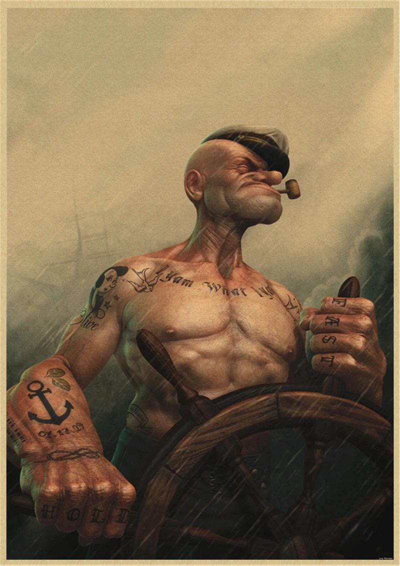 Popeye моряк с Бетти Буп классический фильм крафт бумага Бар плакат ретро