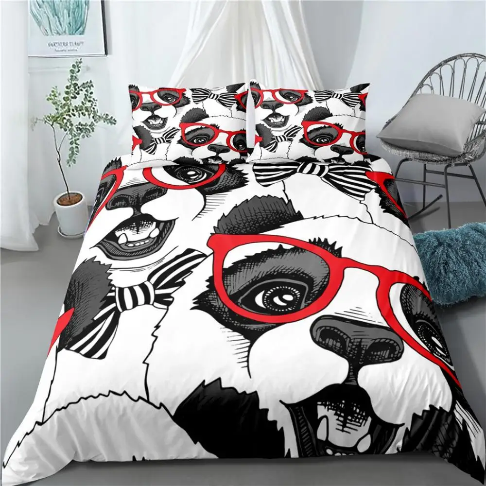 

Fashion Cartoon Panda Pattern Bedding Set Bed Linings Duvet Cover Pillowcases Cover Set 2/3pcs Set No Comforter No Sheet