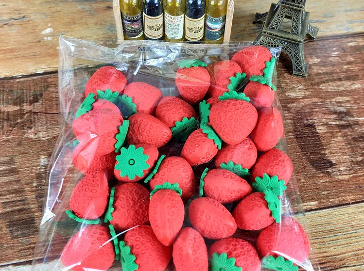 30 резиновых упаковок, ластик для карандашей, мультяшный креативный пластиковый ластик для фруктов и овощей, подарок студентам, канцелярские товары оптом ER014