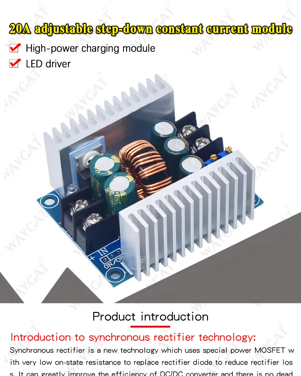 20A 300W High Power Charging Module Power Supply DC-DC Step Down Module /Neu 