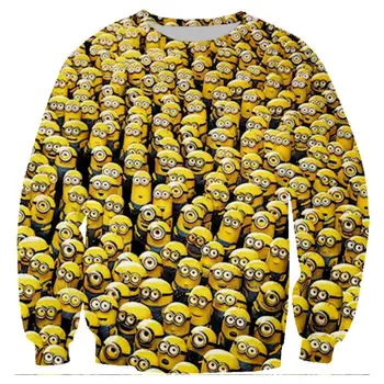 

3D Print Sweatshirts Cartoon Cute Minions Harajuku Men Pullover Hoodies Long Sleeve Crewneck Streetwear Hoody Clothing 5XL