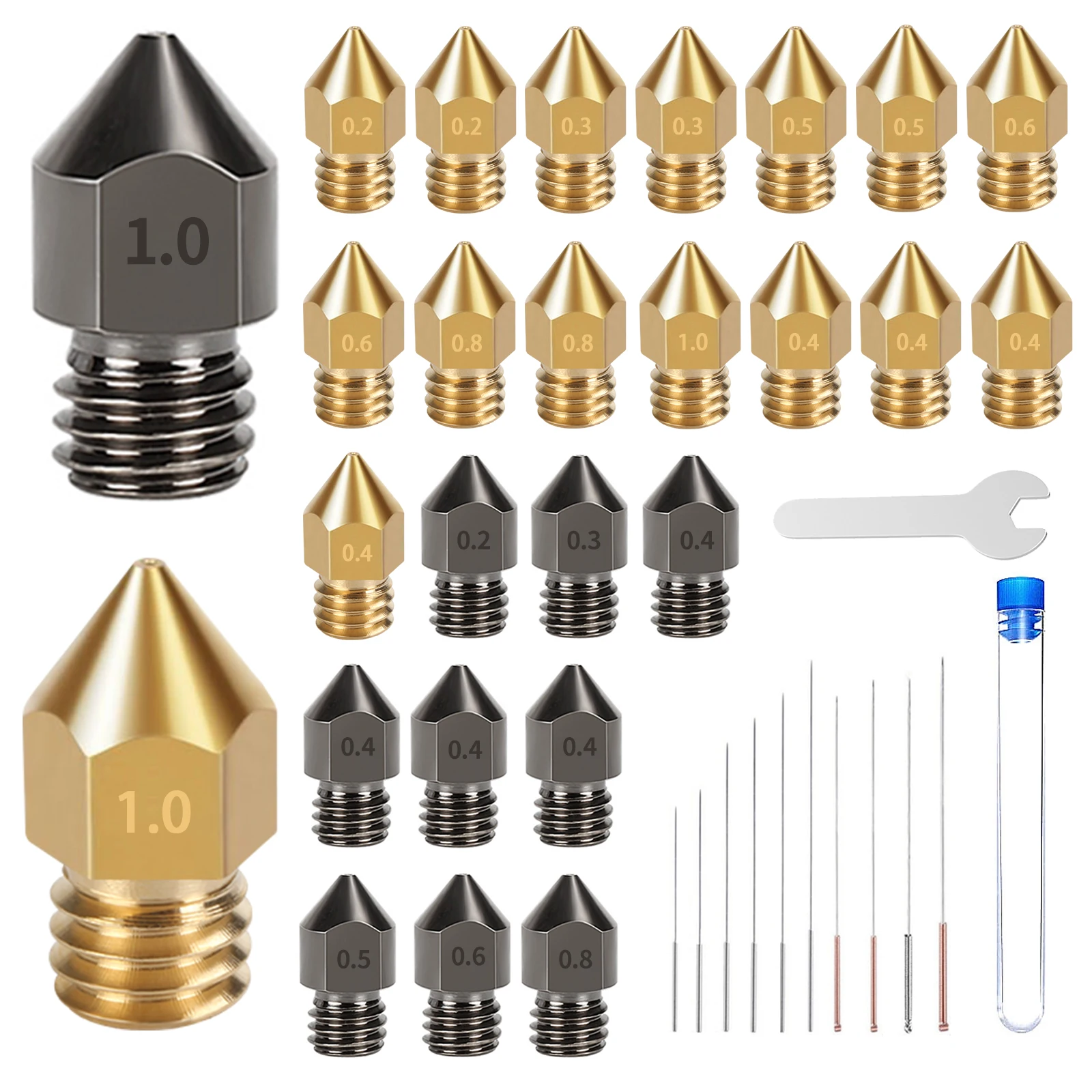 Bicos de Impressora Mk8 Extrusora Hotend Print Head 1.75 mm para Anet a8 Creality Cr10 Ender Printer Parts Kingroon3d - Imagem 4