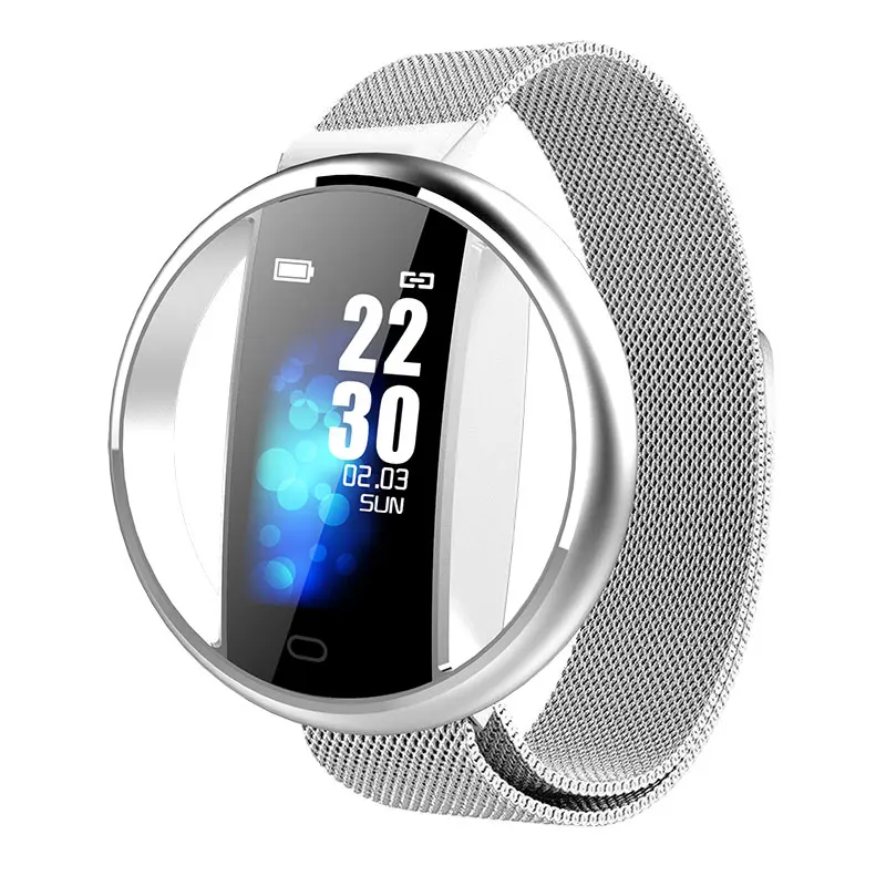 Metal strap F FocuSmart умные браслеты E99 фитнес-трекер ECG HRV монитор сердечного ритма кровяное давление умный Браслет для IOS/Android - Цвет: Metal strap F