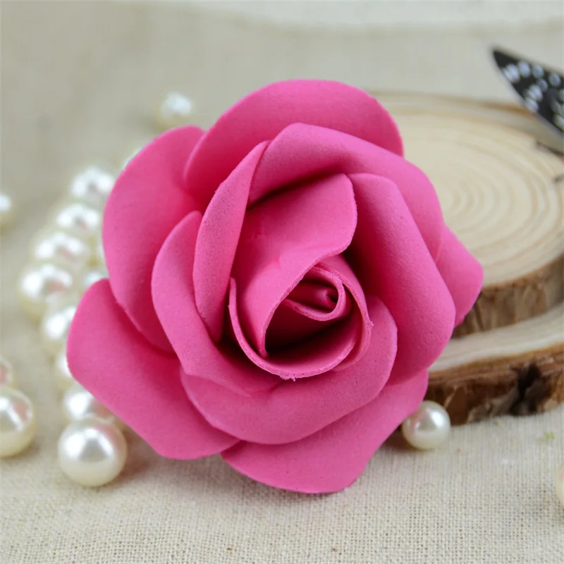 50 шт. 6 см искусственные из ПЭ пены розы цветы головы для свадебное украшение для дома DIY Скрапбукинг венок-гирлянда дешевый цветок - Цвет: rose