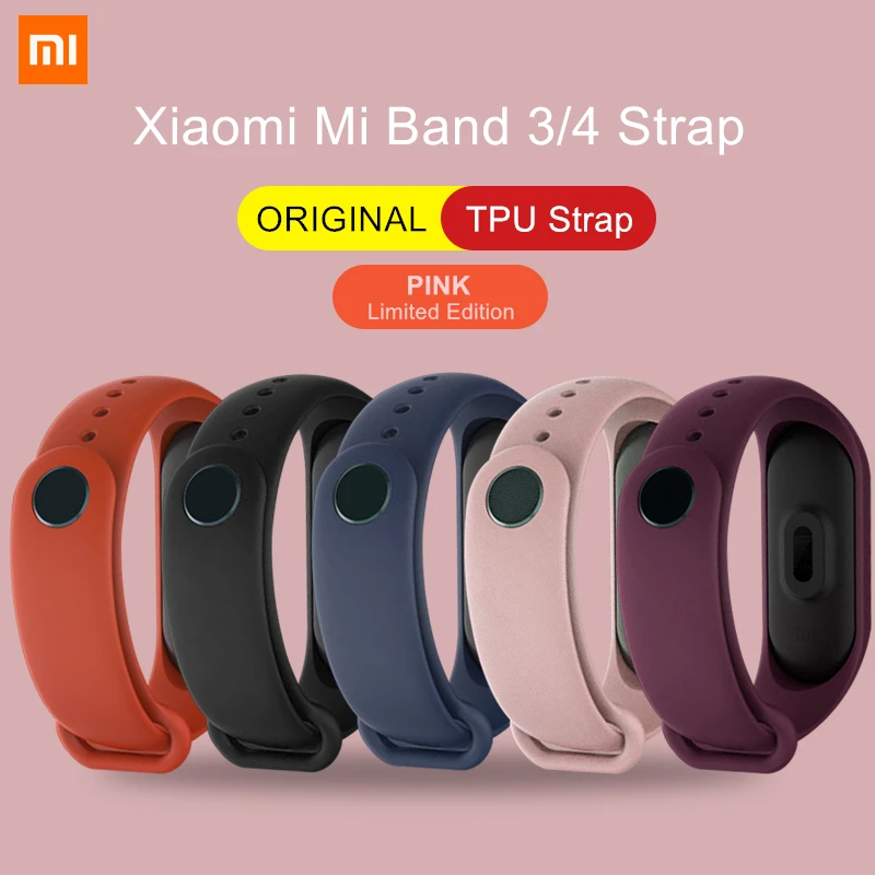Оригинальный ремешок на запястье XIAOMI Mi Band 3 4 розовый ограниченная серия