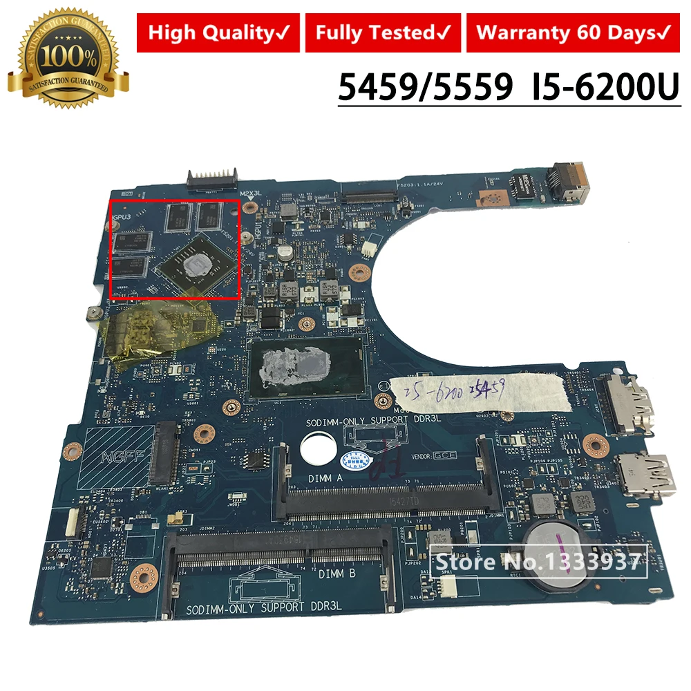 Для Dell Inspiron 17 5459 Материнская плата ноутбука AAL15 LA-D071P SR2EY i5-6200U 216-0867020 CN-03JXDM 03JXDM 3JXDM материнская плата