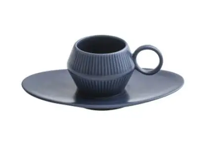 120 мл японский стиль кофейная чашка набор мини ретро чашка Эспрессо кружка керамическая голубая чашка для завтрака маленький свежий подарок CL10250957 Милая кружка - Цвет: blue