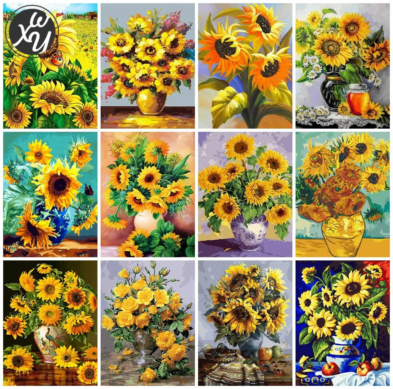 Diamond Painting Cross Stitch Sunflower  Full Sunflowers Diamond Mosaic -  Full - Aliexpress