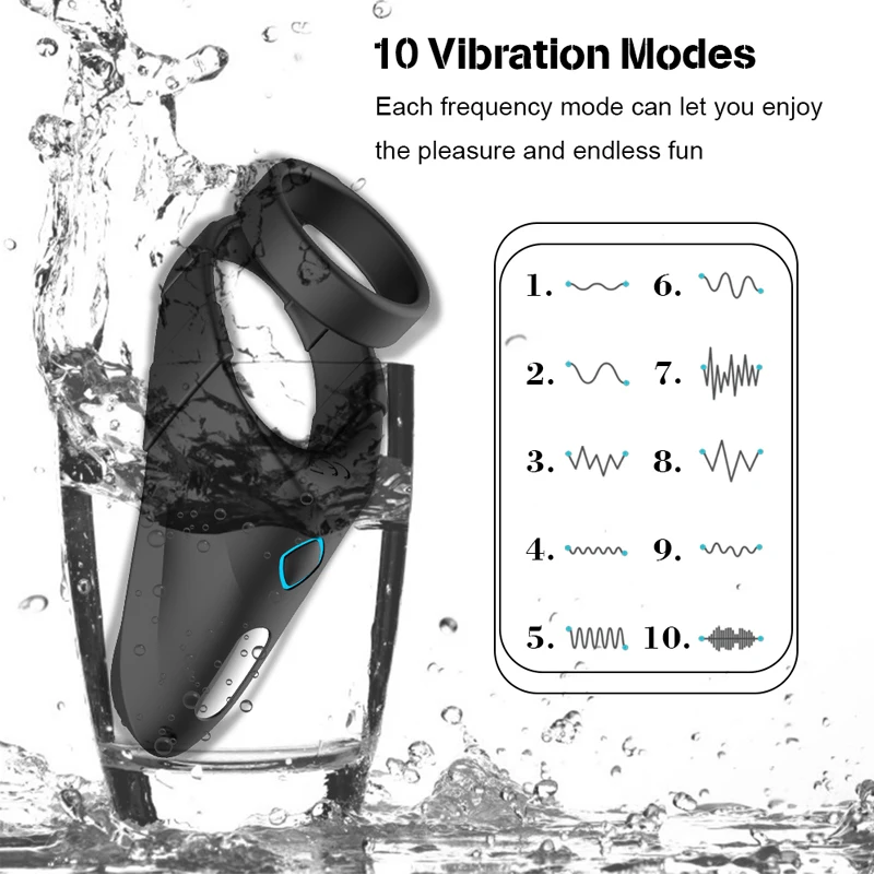 Erotic toys Men Penis Vibrator Ring Male Ejaculation Delay Device