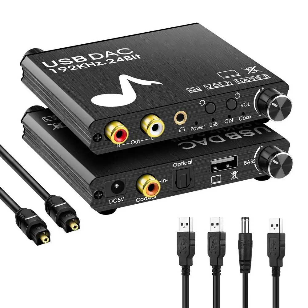 USB DAC Converter 192 KHz 24 Bit Audio Converter Professional Digital To Analog DAC Adapter