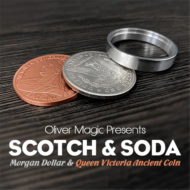 

Scotch & Soda by Oliver Magic (Morgan Dollar and Queen Victoria Ancient Coin) Close Up Magia Magic Tricks Gimmick Magic Props