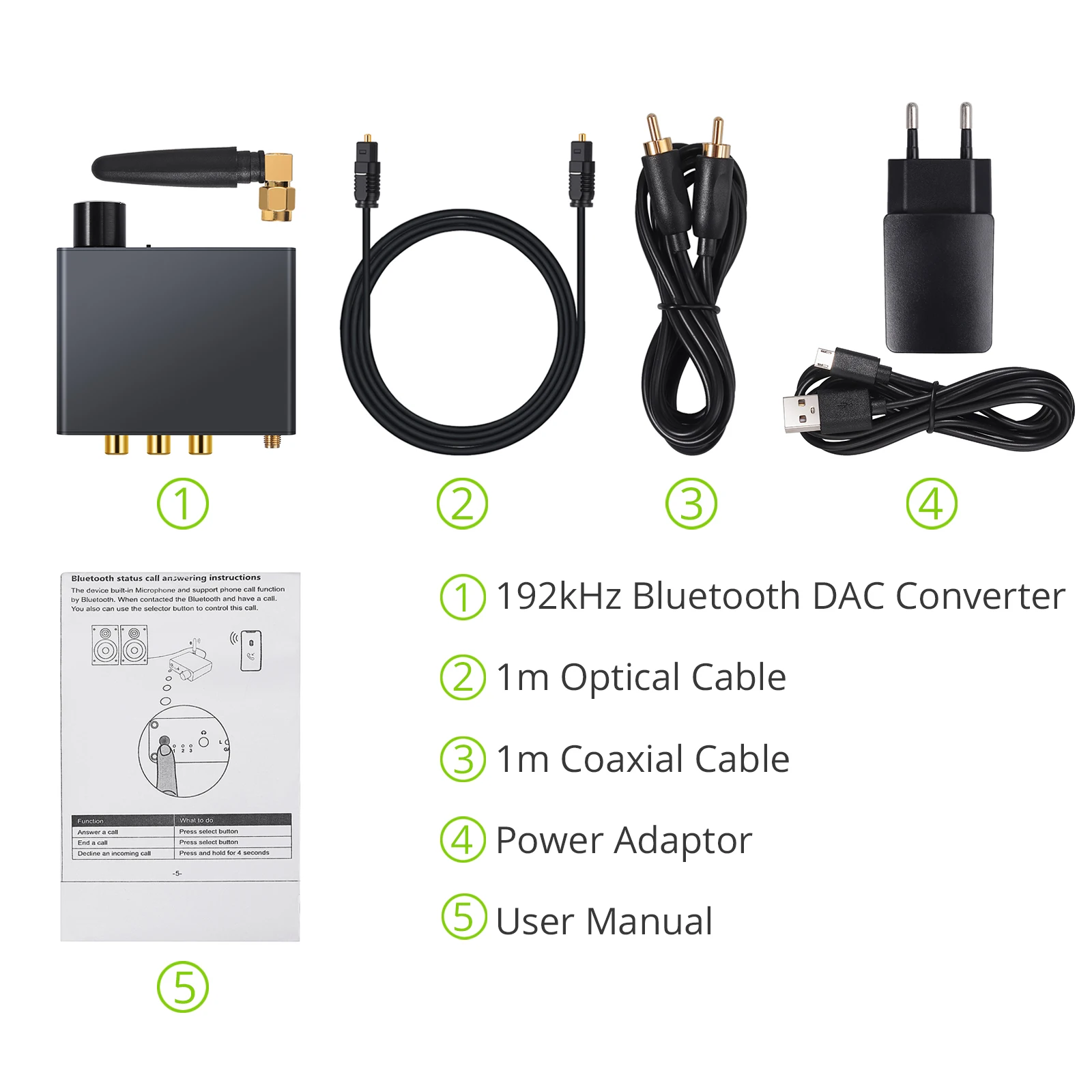 eSYNiC DAC Digital to Analog Converter with Headphone Amplifier Bluetooth Coaxial Toslink to 3 5mm Audio Adapter Support aptX