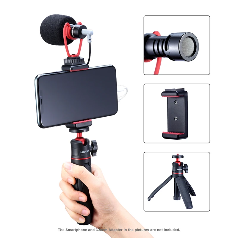 Ulanzi Record Microphone Tripod Vlog Kit Mini Tripod Vertical Shooting Phone Mount Kit 3.5MM Jack Video Audio Microphone