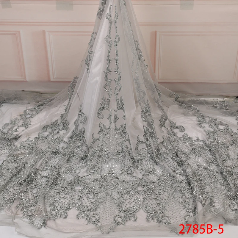 

French Mesh Fabric Christmas Fabric Sewing Fabric Wedding Fabric Embroidery Fabric Handmade Beaded Fabric Good Quality GD2785B-5