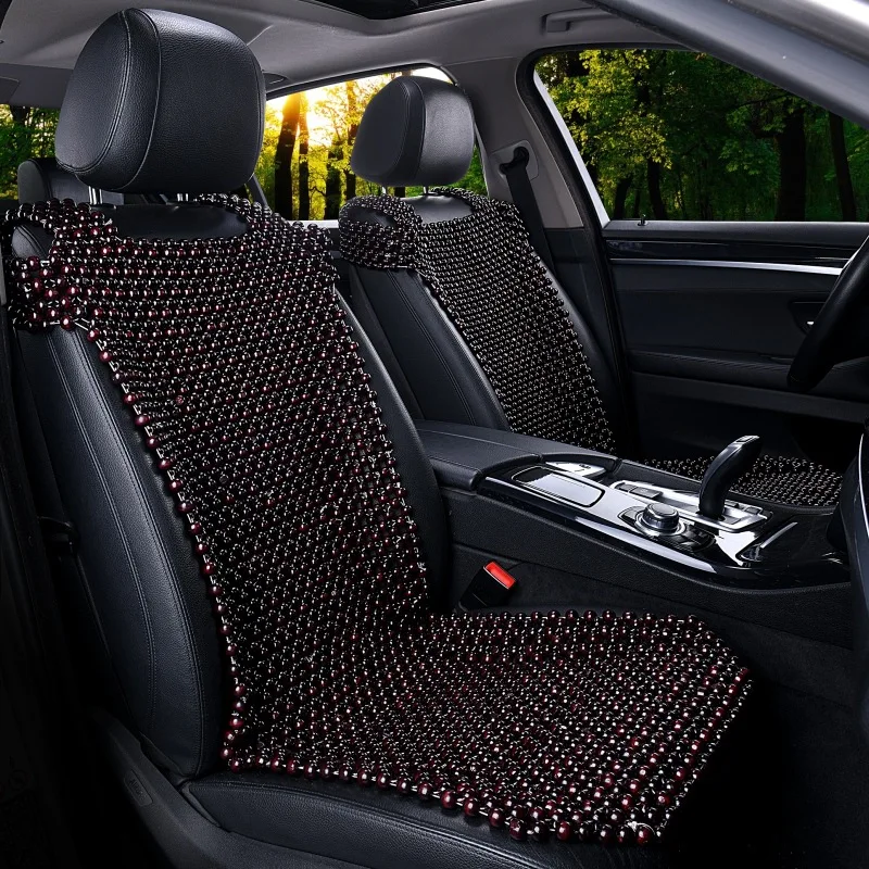 

New Style Summer Wooden Bead Automobile Seat Cushion General Car Mats Have Back Monolithic Seat Cushion Breathable Insulated Woo