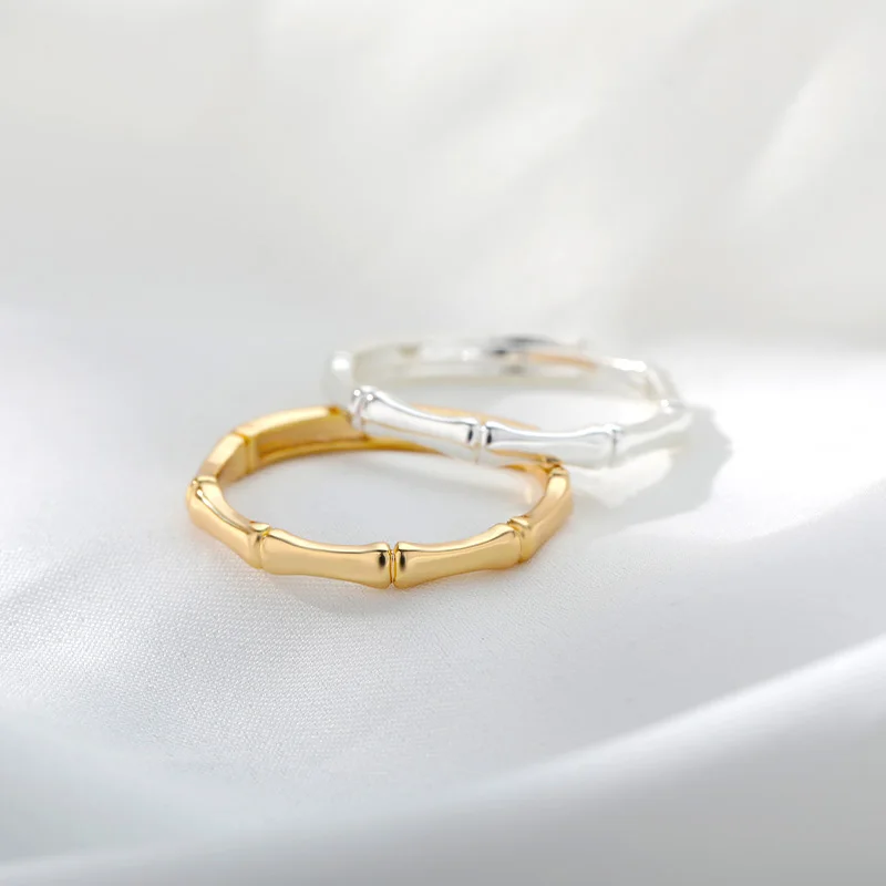 Stainless Steel Bamboo Joint Rings Engagement Wedding Ring Jewelry For Women Men