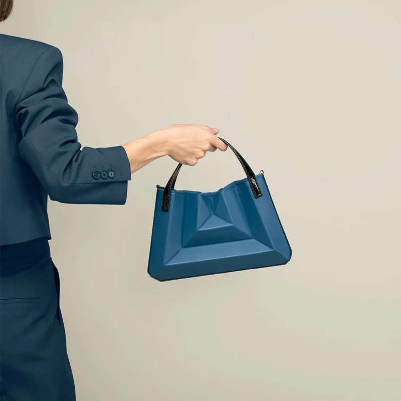 

Caker Brand 2020 Women PU Leather Ruched Handbag Folding Bags