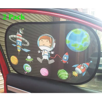 

2 Pack UniversaL Cartoon Side Window Sunshade Sun Blocker Cover Electrostatic Adsorption Auto Car Window Sun Visor for Baby Kids