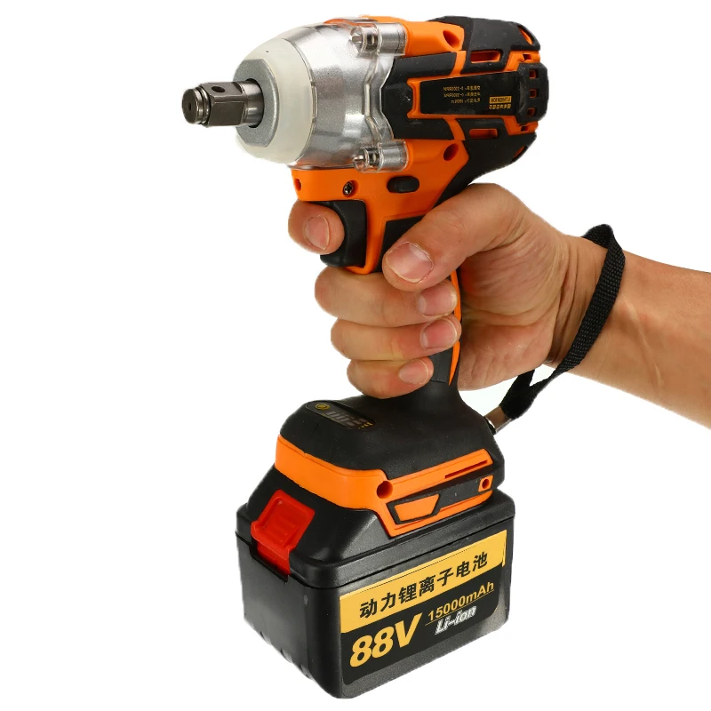 15000mAh 88-Volt Max Brushless Electric Impact Wrench Lithium-Ion Battery 3300rpm 380Nm Torque Cordless Socket Wrench