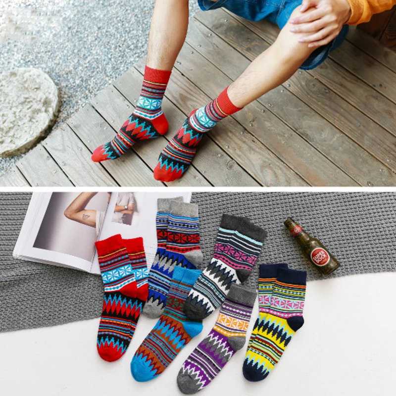 

Autumn New Arrivl Retro Men Cotton Socks Casual Socks Breathable Patterned Men Sports Socks